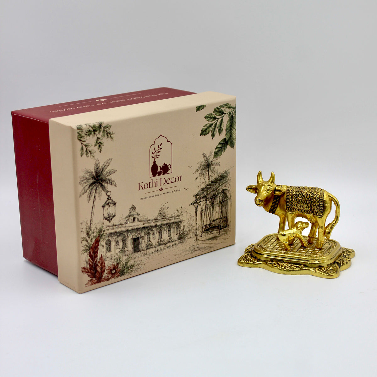 Kamadhenu Cow and Calf Figurine – God Idols