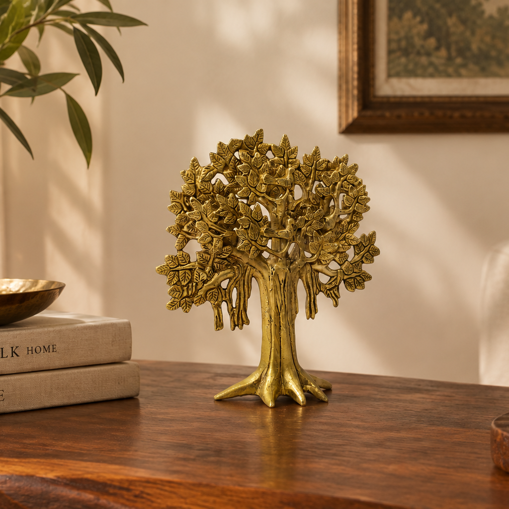 Brass Kalpavriksha Tree | Tree of Life Decor | Vastu Showpiece