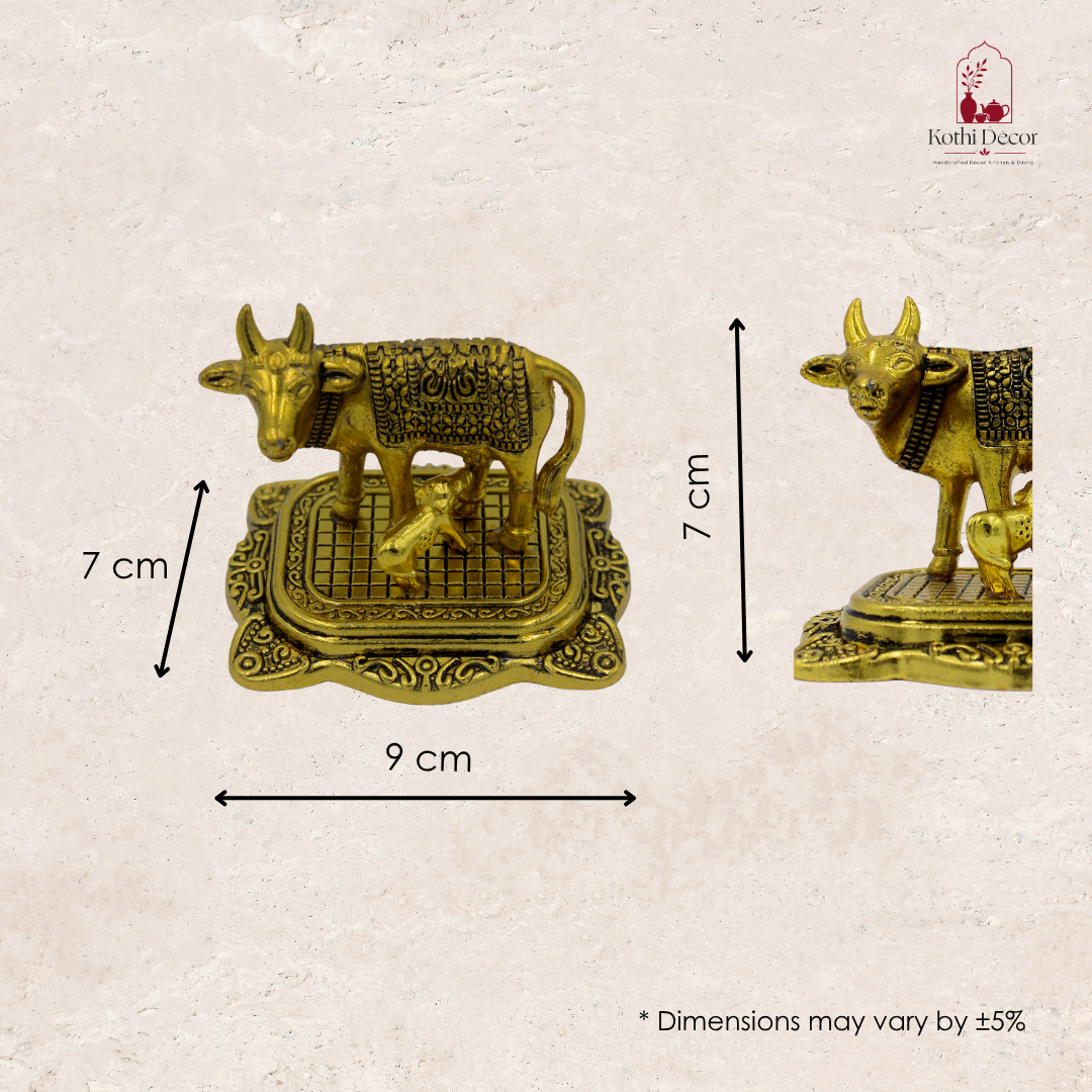 Kamadhenu Cow and Calf Figurine – Cow and Calf Idol