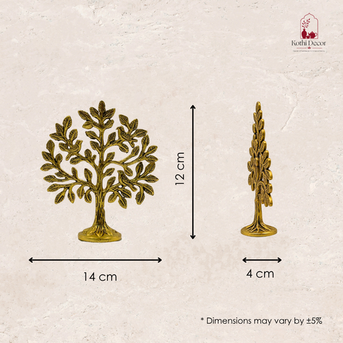 Kalpavriksha Tree of Life with 3 Birds – Golden Tree with Birds