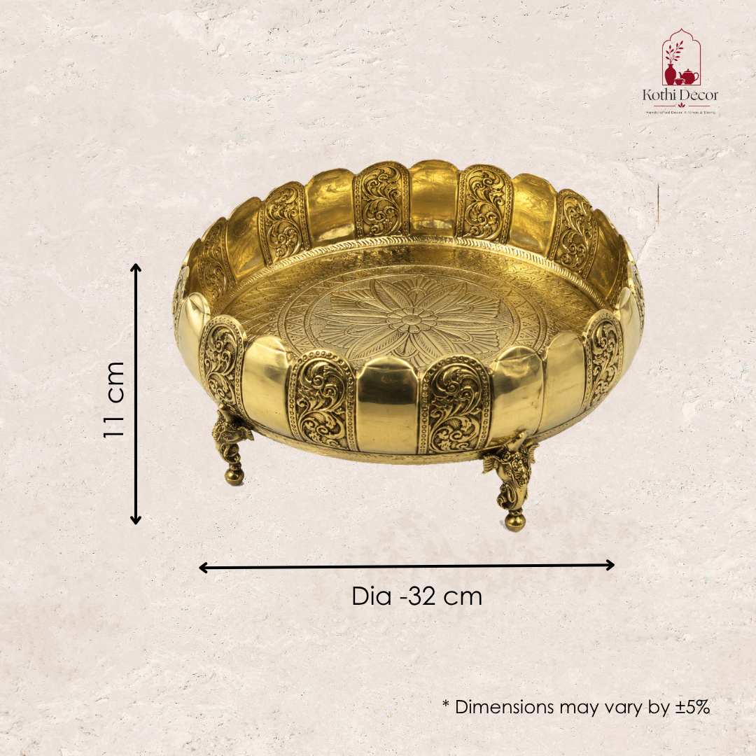 Large Brass Urli – Traditional Vastu Centerpiece