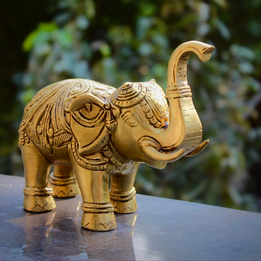 Brass Elephant Statue | Feng Shui Elephant | Home Decor Showpiece