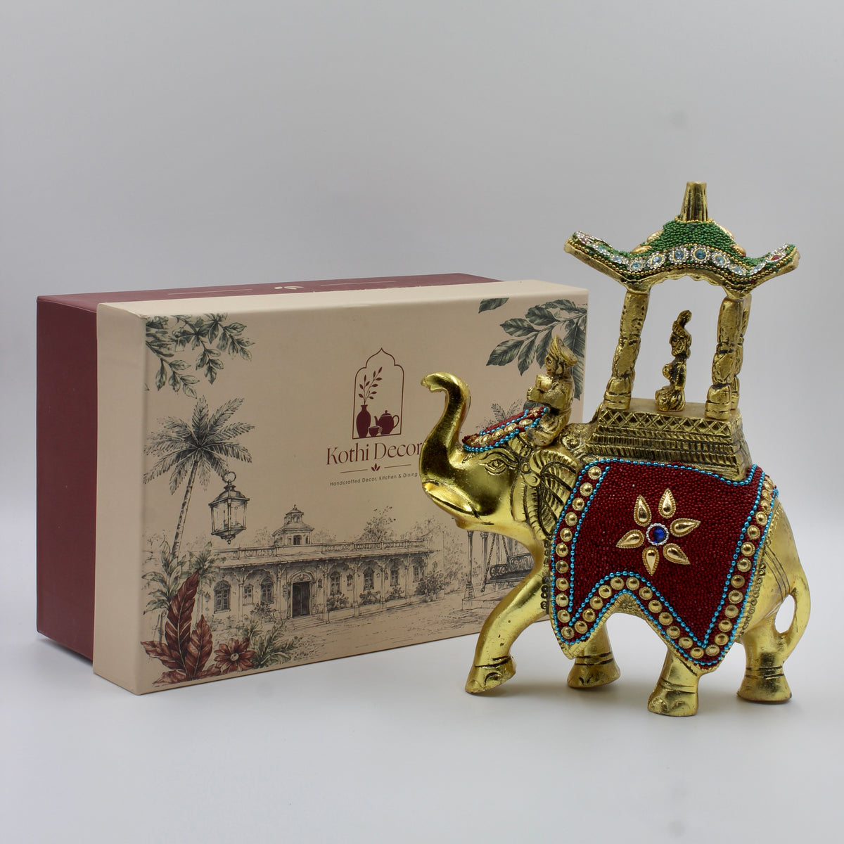 Royal Beaded Elephant Showpiece – Auspicious Vastu Decor