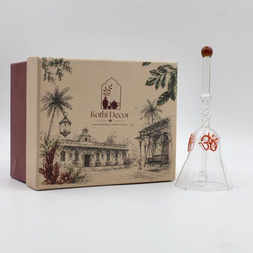 Handcrafted Glass Bell – Spiritual Mandir Decor