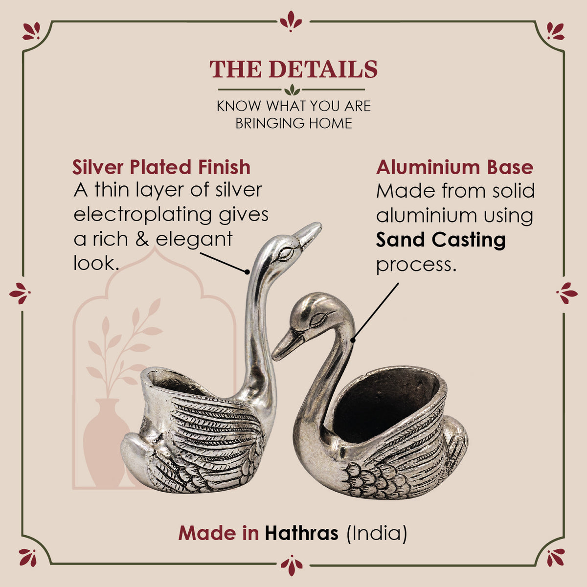 Swan Candle Holder – Silver Tea Light Holder