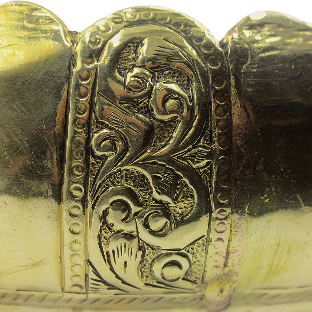 Large Brass Urli – Floral Brass Bowl