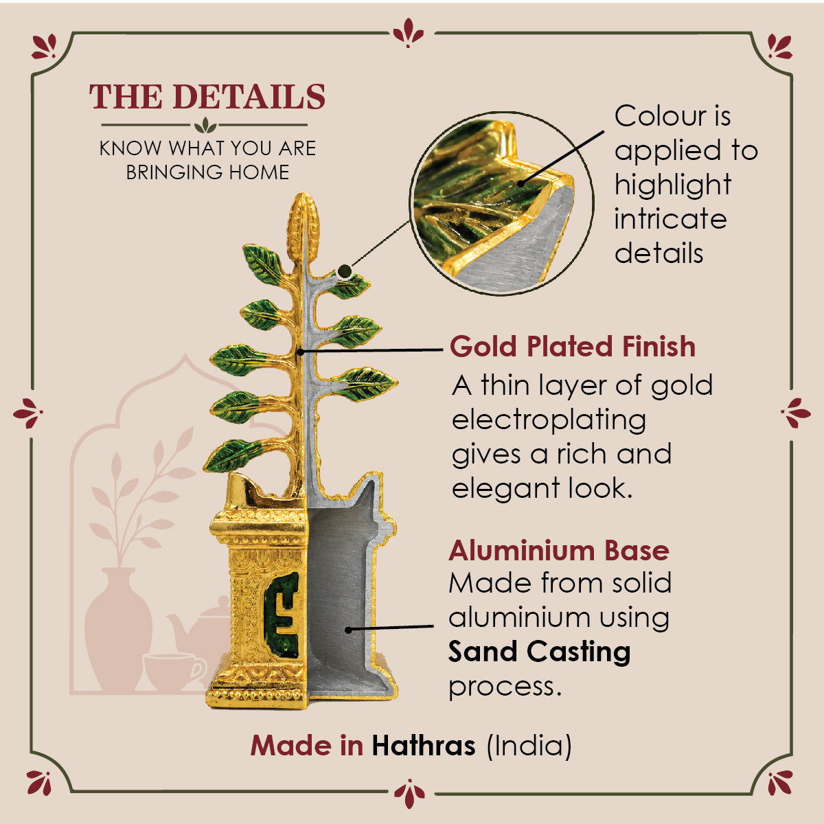 Tulsi Vrindavan Miniature – Vastu Swastika Decor Showpiece
