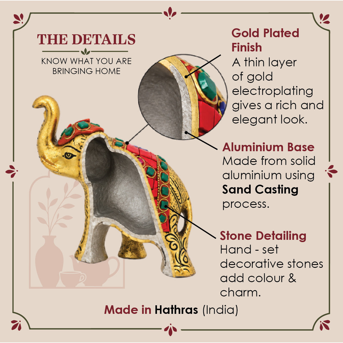 Elephant Trunk Up – Decorative Gajraj Showpiece