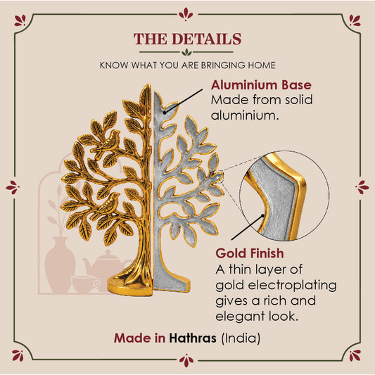Kalpavriksha Tree of Life with 3 Birds – Vastu Golden Showpiece