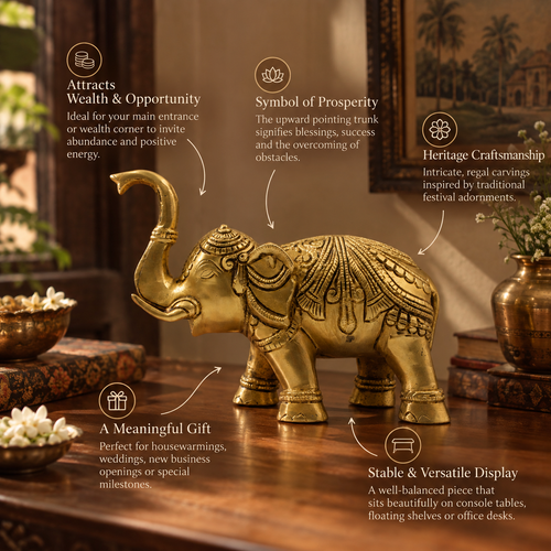 Brass Elephant Statue – Animal Figurine