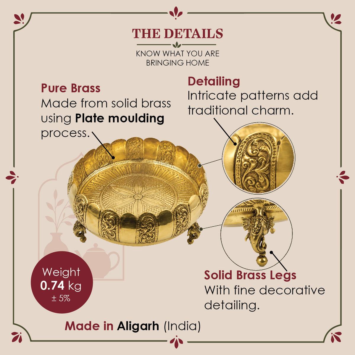Brass Urli Bowl – Elephant Foot Urli