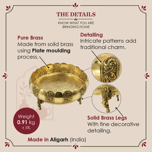 Brass Urli Bowl – Decorative Water Vessel
