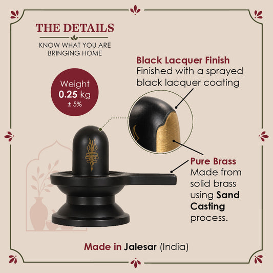 Black Shiva Lingam | Brass Shivling Idol | Spiritual Home Decor