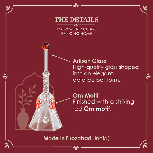 Handcrafted Glass Bell – Om Pooja Ghanti