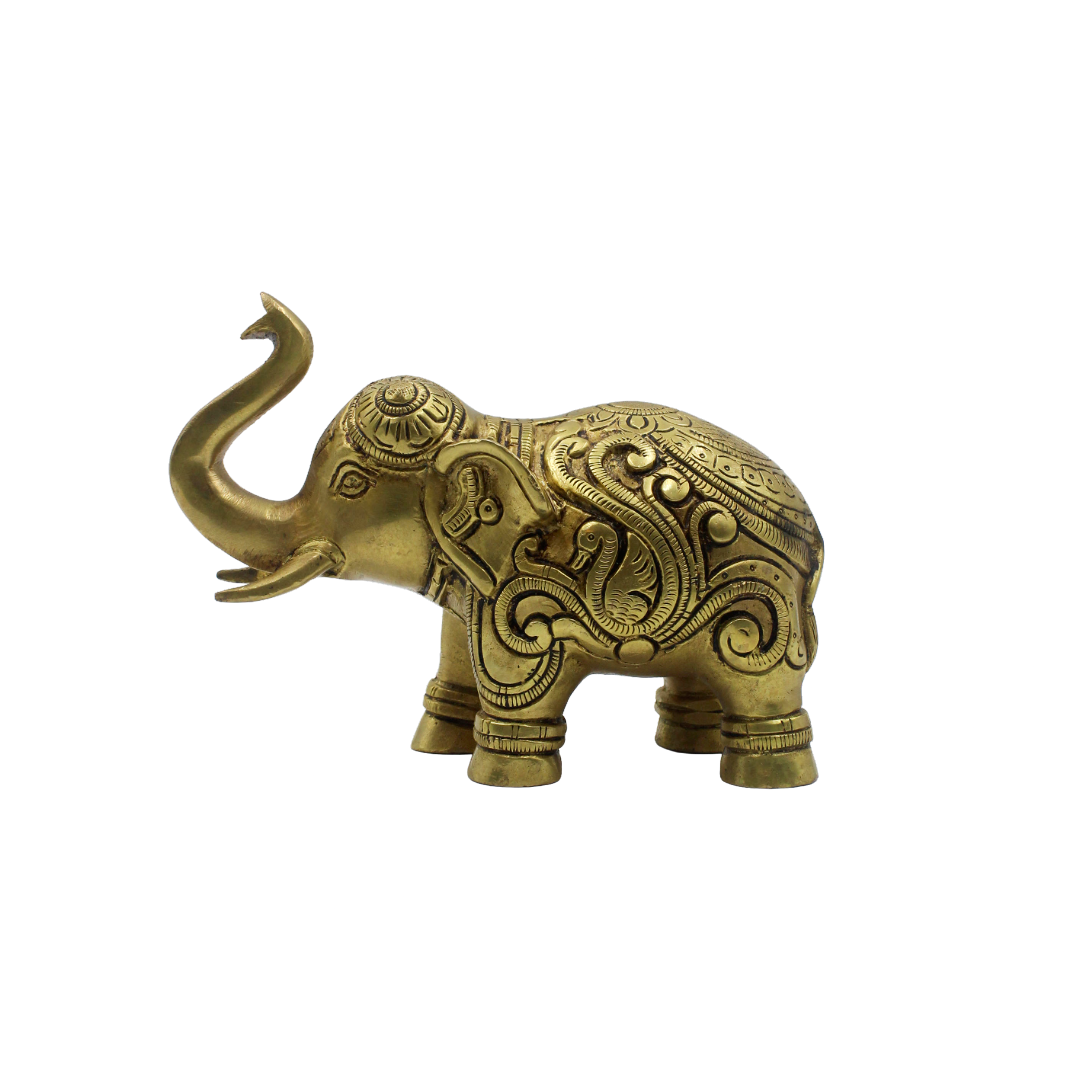 Brass Elephant Showpiece – Vastu Decor