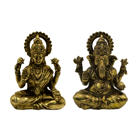 Laxmi Ganesh Idols | Brass Pooja Murti | Antique God Statues