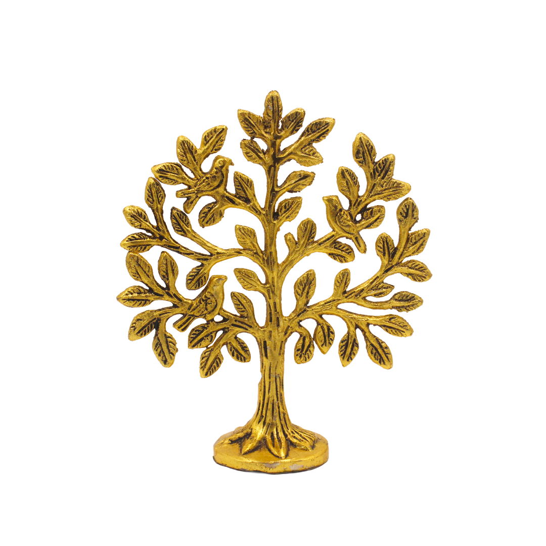 Kalpavriksha Tree of Life with 3 Birds | Vastu Golden decor