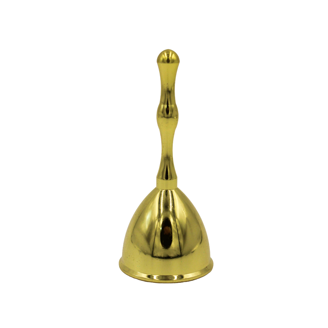 Brass Hand Bell for Mandir, Sleek Aarti Ghanti, Festive Pooja Decor