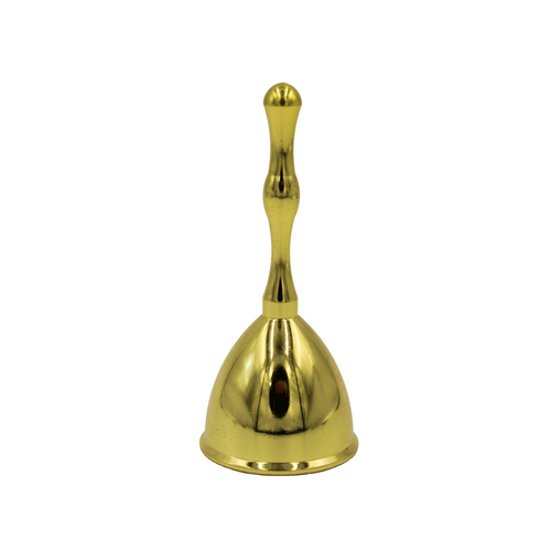 Brass Hand Bell for Mandir, Sleek Aarti Ghanti, Festive Pooja Decor