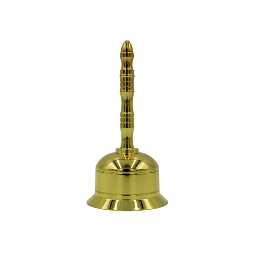 Brass Pooja Bell, Traditional Hand Ghanti, Spiritual Mandir Accessories