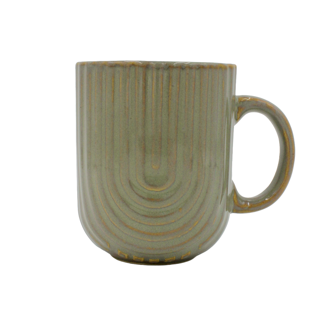 Ribbed Ceramic Mug | Aesthetic Coffee Cup | Boho Tea Mug