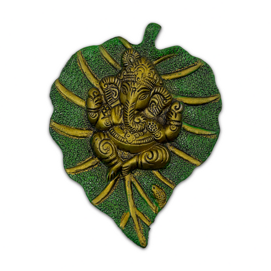 Ganesha Leaf Wall Decor | Lord Ganesha Showpiece | Entrance Wall Idol