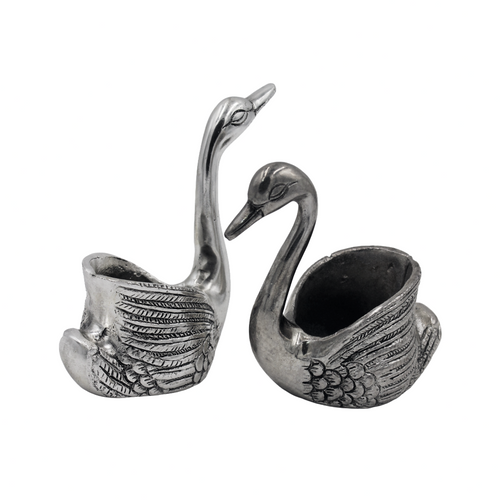 Silver Tea Light Holder – Swan Candle Holder by Kothi Decor