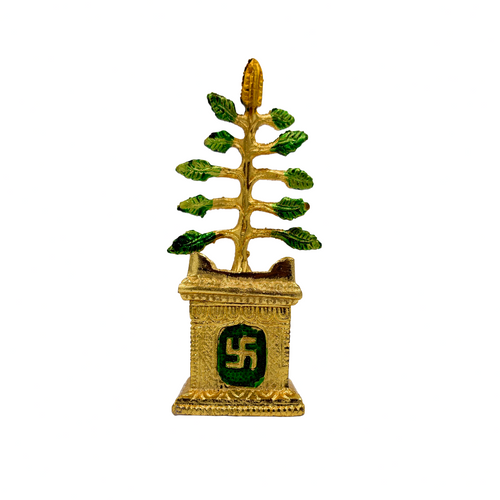 Metal Tulsi Vrindavan Showpiece | Vastu Swastika Décor